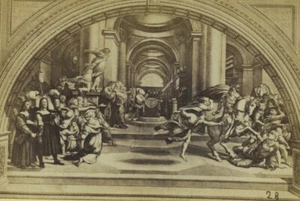 Raphael Expulsion of Heliodorus from the Temple Old CDV Photo Verzaschi 1870 - Picture 1 of 3