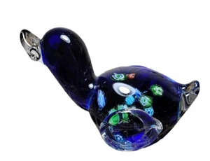 Pisapapeles vintage de cristal artístico de Murano Millefiori floral patito/pato Italia - Imagen 1 de 10