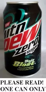 Mountain Dew Baja Blast ZERO Tropical Lime Taco Bell FULL NEW 12oz Pepsi USA2020 - Picture 1 of 4