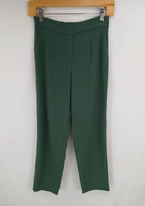 Aritzia Babaton Conan Pants Cropped Slim Leg Trousers Green Pull Green Women's 0 - Picture 1 of 7