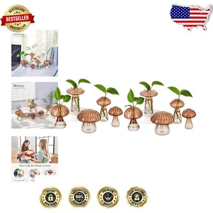 10pcs Hand-Blown Glass Mushroom Vases - Unique Plant Propagation Stations - Picture 1 of 9