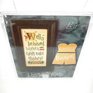 Lizzie Kate Inspiration Boxer B31 Well Behaved Women Cross Stitch Chart Button - Picture 1 of 2