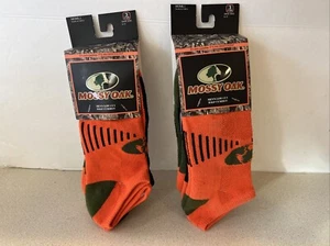 6 Pair Mossy Oak Cushioned Low Cut Socks Men's Large 6-12 Orange Black Green, - Picture 1 of 3
