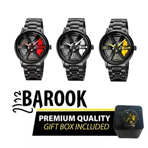 Luxury Fashion Sport Watch Car Wheel Rim Stainless Steel Waterproof Wrist Watch - Picture 1 of 18