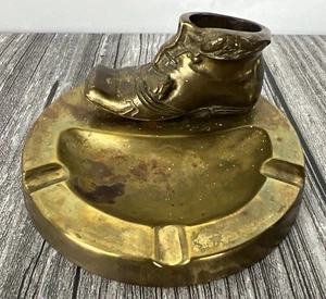 Ombaru Brass Ashtray With Shoe Made In England 4.5” - Picture 1 of 8