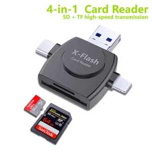 4 in 1 OTG USB C SD Kartenleser für iPhone 13 12 11 iPad Macbook Android TF SD - Bild 1 von 7