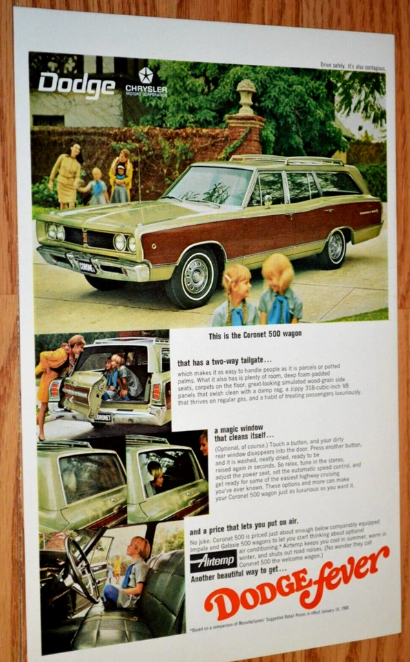 Dodge Coronet 500 Wagon 1968 original vintage anuncio impreso anuncio-68 Foto 1 de 1