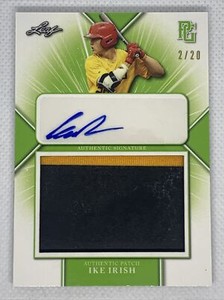 2021 LEAF PERFECT GAME GREEN IKE IRISH LOGO RC PATCH AUTO # 2/20