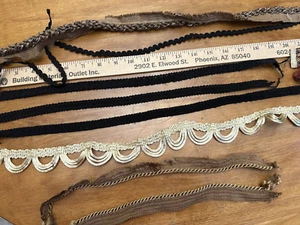 Vintage fabric sewing trim VARIED LENGTHS 3"TO 36" MOURNING TRIMS THIS AND THAT - Picture 1 of 7