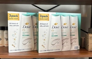 Dove Sensitive Skin Body Wash Hypoallergenic 23 oz - 3 PACK - Picture 1 of 4