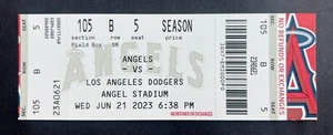 2023 Los Angeles Dodgers vs Los Angeles Angels Ticket Stub 21.06.23 Ohtani 12Ks! - Bild 1 von 1