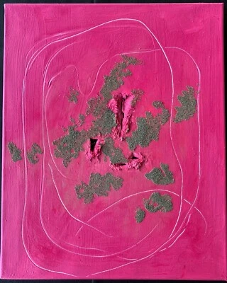 LUCIO FONTANA - Pintura al agua sobre lienzo de los años 50 - CONCETTO SPAZIALE Foto 1 de 4