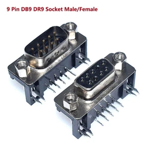 DB9 DR9 Socket 9 Pin Male/Female D-Sub Solder Connector RS232 Serial Port Plug - Picture 1 of 3