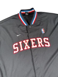 Vintage Nike Rewind 1977 Philadelphia 76ers NBA Warm Up Button Up Shirt Mens 3XL - Picture 1 of 14
