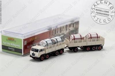 BREKINA 58414B Camion Fiat 690 Millepiedi con rimorchio caricato con contenitori - Immagine 1 di 4