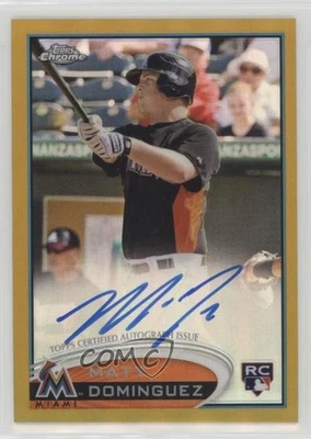 2012 Topps Chrome Rookie Auto Gold Refractor /50 Matt Dominguez #159 Auto - Image 1 of 2
