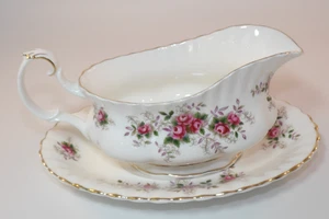 Royal Albert Lavender Rose ovale Sauciere Sauciere & Ständer 1. um 1980 TOP - Bild 1 von 11