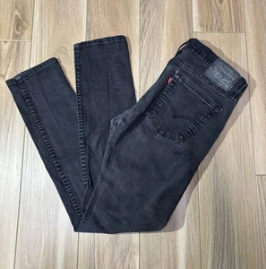 Levis Jeans Mens 32x32 Black Denim Premium 510 Skinny Straight Grunge - Picture 1 of 8