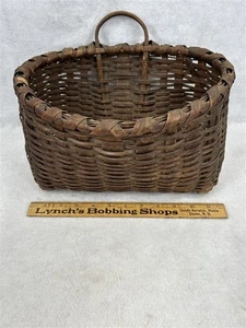 antiker früher Schienen Wandbehang Korb 12x9x7 handgefertigt original 1800er - Bild 1 von 7