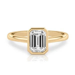 Verlobungsringe IGI GIA Lab Created Diamant Smaragdschliff 1 Karat 18K Gelbgold - Bild 1 von 9