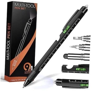 Gifts for Men, Fathers Day Dad Gifts from Daughter Son, 9 in 1 Multitool Black - Picture 1 of 7
