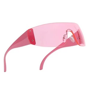 Wrap Around ​Hot Pink Gradient Tint Lens Y2K Women Futuristic​ Shield Sunglasses - Picture 1 of 8