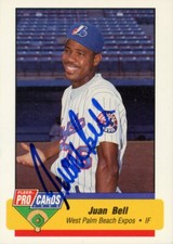 1994 West Palm Beach Expos JUAN BELL Signed Card autograph ORIOLES RED SOX
