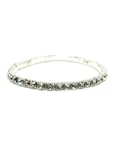 Womens Swarovski Crystal Tennis Stone Bracelet Bangle Silver Plated Shine Gift - Picture 1 of 5