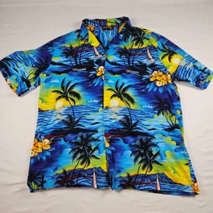 Aloha Mo'i Vintage 90's Hawaiian Short Sleeve Button Up Shirt Aloha Men's XL USA - Picture 1 of 5