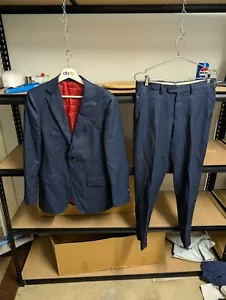 Suitsupply 2 Piece Suit Mens Size 42 Blue Pure Wool Pants and Jacket - Picture 1 of 11