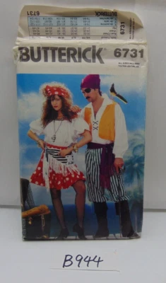 Butterick Sewing Pattern Uncut Costume 6731 Pirate Men 30-44 Women 6-18 - Image 1 of 4