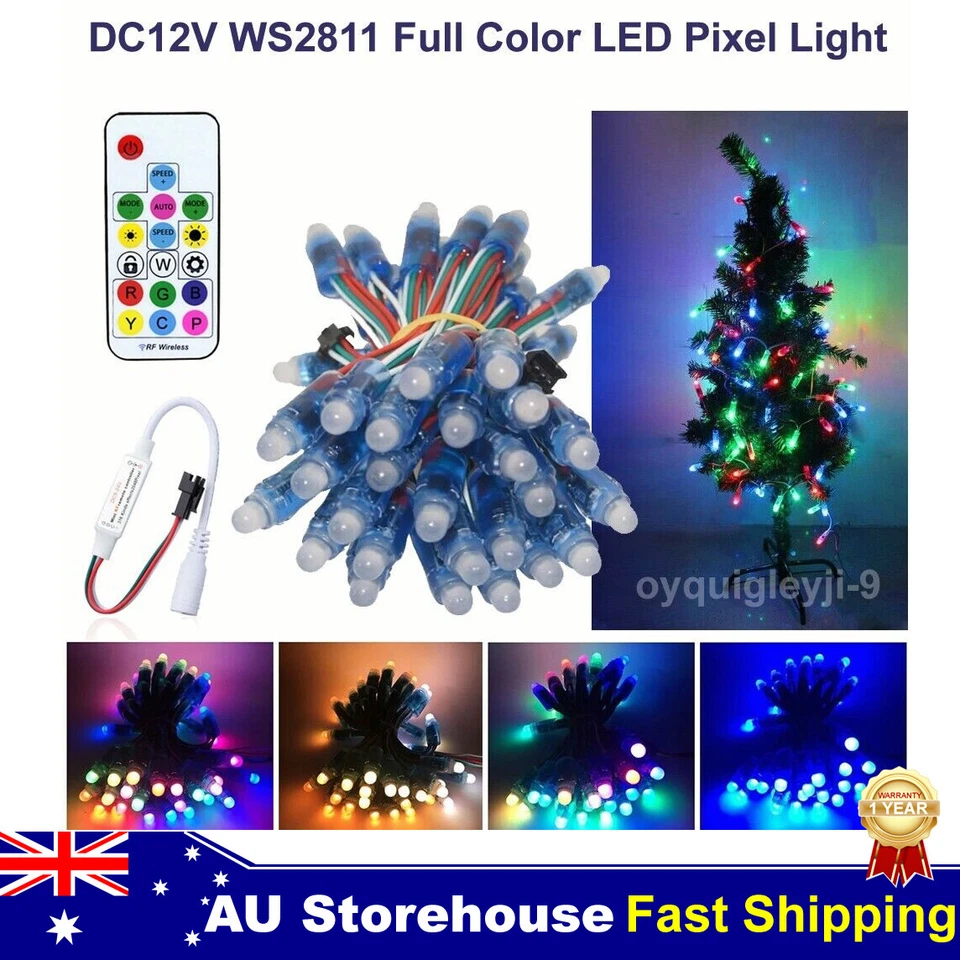 WS2811 IC RGB Full Color 12mm Pixels digital Addressable 12V Dream Color LED Pix - image 1 of 4