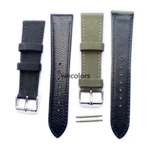Neu Leder Canvas Nylon Uhrenband Armband Armband Schnalle Verschluss Ersatz - Bild 1 von 11