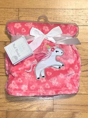 Manta bebé Le Bebe FAVORITA rosa unicornio/pegaso mariposas flores corazones Foto 1 de 4