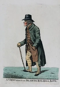 Caricature. Robert Dighton (1752-1814). A View from Bladuds Building, Bath. 1809 - Picture 1 of 1