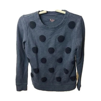 Sudadera Boden Lunares Texturizada Azul Cuello Redondo - Talla XS Foto 1 de 4