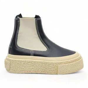 MM6 Maison Margiela Round-toe Leather Ankle Boots 40.5 (10.5) - Picture 1 of 7