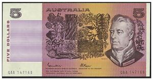 Australia 1985 Johnston/Fraser $5 Banknote R209b Gothic Serials gVF Condition #7