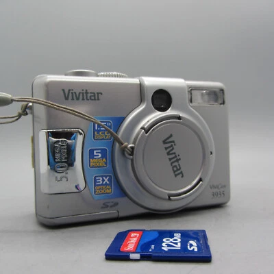Vivitar Digital Camera Vivicam 3935 5.0MP Silver Tested - Image 1 of 4