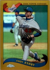 2002 Topps Chrome Gold Refractors Dodgers Baseball Card #222 Andy Ashby
