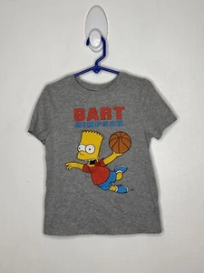 Old Navy The Simpsons Bart Shirt Boys Size 5T Gray Short Sleeve Basketball - Picture 1 of 3
