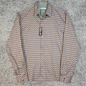 Mr Turk Shirt Mens XXL Multicolored Geometric Print Long Sleeve 100% Cotton NWT - Picture 1 of 13