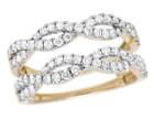 Ladies 14K Yellow Gold Real Diamond Infinity Ring Enhancer Jacket 1.0CT 9MM