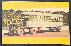 BIGLIETTO DA VISITA MERCANTI TRASPORTO A MOTORE ~ Compagnia di camion con mappa del percorso al retro - Foto 1 di 3