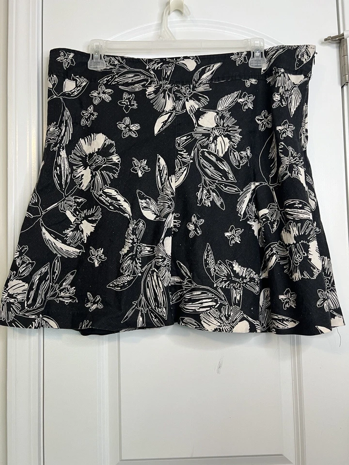 Falda Merona 100 % lino línea A para mujer talla 18 hasta la rodilla uso profesional cremallera lateral Foto 1 de 4