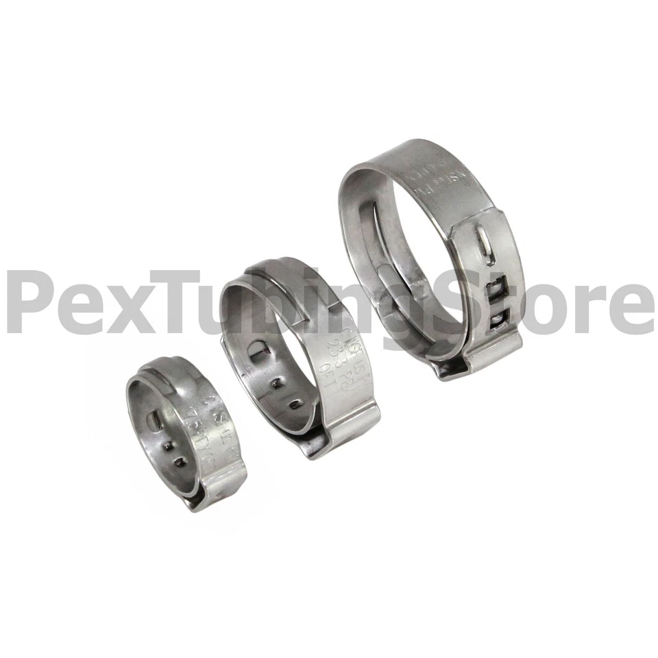 (1000) 1/2" PEX Grip (Non-Slip) Stainless Steel Cinch Clamps SSC by Oetiker
