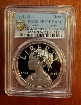 U.S. 2017-S US Mint 225th Anniversary American Liberty Silver Medal PCGS MS69 - Image 1 of 2
