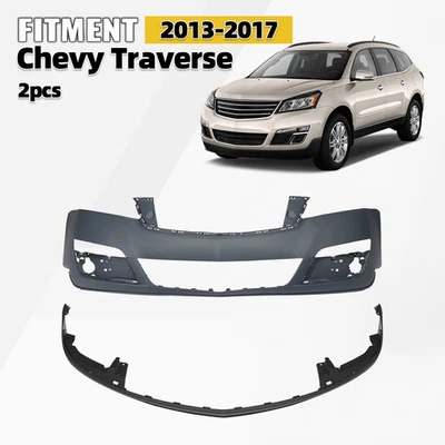 Front Bumper Lower&Upper Cover Assembly Kit Set For 2013-2017 Chevy Traverse Foto 1 de 4