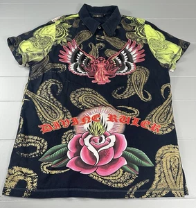 Camisa Polo Christian Audigier Los Angeles Divine Ruler Negra Estampado Gráfico L - Imagen 1 de 14