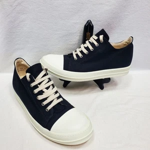 Rick Owens DRKSHDW Low Top Black Sneaker Shoes Streetware Fashion 45 D US 12 EUC - Picture 1 of 14